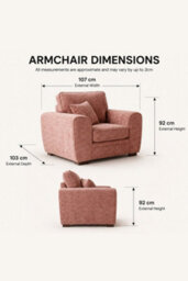 Loft Home Amara Blush Pink Fabric Armchair - thumbnail 4