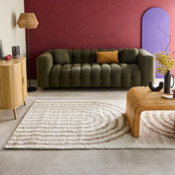 Sweeek - Shaggy Indoor Rug Chris, Rainbow Geometric Patterns, Beige, Long Pile, 120 X 160 Cm - thumbnail 1