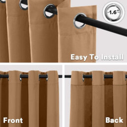 Imperial Rooms Blackout Curtain-Thermal Ready Made Eyelet Curtain (2 Panel) For Living Room Curtain Beige, (W)2.28Mx(L)2.74M - thumbnail 5