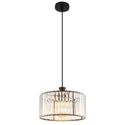 Luminosa Lighting Luminosa Jordana Cylindrical Pendant Ceiling Light Matt Black 1X E27 - image 1