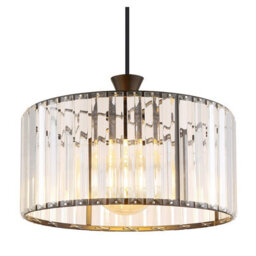 Luminosa Lighting Luminosa Jordana Cylindrical Pendant Ceiling Light Matt Black 1X E27 - thumbnail 3