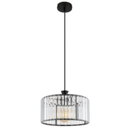 Luminosa Lighting Luminosa Jordana Cylindrical Pendant Ceiling Light Matt Black 1X E27 - thumbnail 2