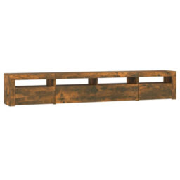 Berkfield Tv Cabinet With Led Lights Smoked Oak 240X35X40 Cm - thumbnail 7