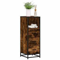 Berkfield Bathroom Cabinet Smoked Oak 35X37.5X100 Cm Engineered Wood