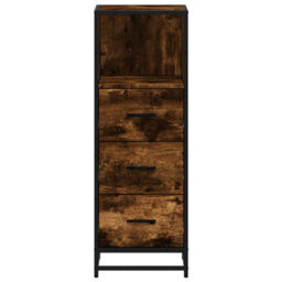 Berkfield Bathroom Cabinet Smoked Oak 35X37.5X100 Cm Engineered Wood - thumbnail 5