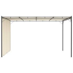 Berkfield Durable Garden Gazebo With Side Curtain 4X3X2.25 M Cream - thumbnail 3