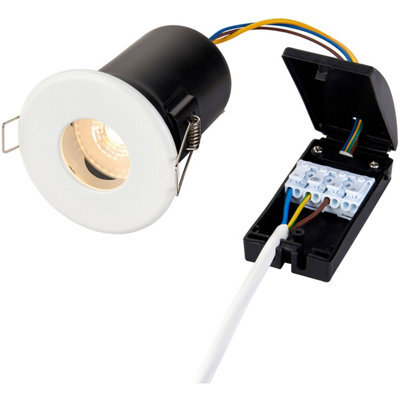 Matt White Recessed Bathroom Downlight - 50W Gu10 Reflector - Ip65 Ceiling Light - image 1