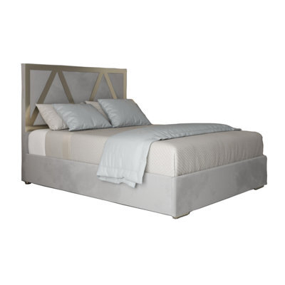 Belgrave Upholstered Soft Velvet Metal Designer Bed Frame - image 1