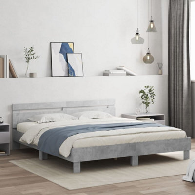 Berkfield Bed Frame Without Mattress Concrete Grey 160X200 Cm - image 1