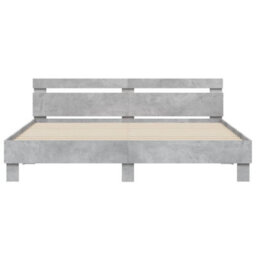 Berkfield Bed Frame Without Mattress Concrete Grey 160X200 Cm - thumbnail 5