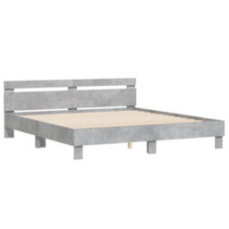 Berkfield Bed Frame Without Mattress Concrete Grey 160X200 Cm - thumbnail 3