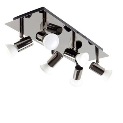 Valuelights Consul Black Ceiling Bar Spotlight And Gu10 Spotlight Led 5W Cool White 6500K Bulbs