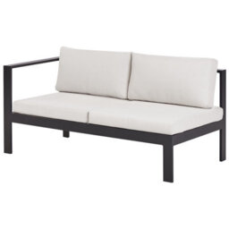 Beliani Garden Corner Sofa With Table 5 Seater Messina Left Hand Metal Off-White - thumbnail 8
