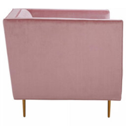 Orsina Glamorous Pink Armchair, Plush Velvet Upholstered Seat, Sofa Couch For Patio, Mid-Century Modern Armchair - thumbnail 3