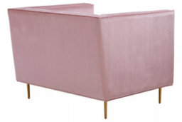 Orsina Glamorous Pink Armchair, Plush Velvet Upholstered Seat, Sofa Couch For Patio, Mid-Century Modern Armchair - thumbnail 4