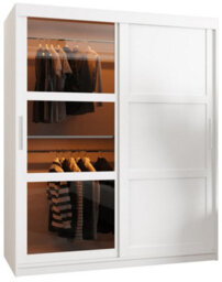 Arte Parma Iii Sliding Door Wardrobe (H2000mm W1500mm D620mm) With Shelves - White Matt - thumbnail 2