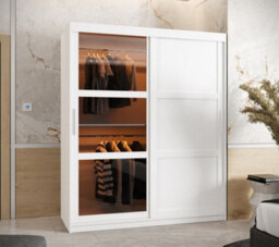 Arte Parma Iii Sliding Door Wardrobe (H2000mm W1500mm D620mm) With Shelves - White Matt