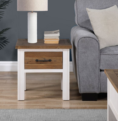 Baumhaus Splash Of White - Lamp Table With Drawer - image 1