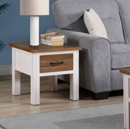 Baumhaus Splash Of White - Lamp Table With Drawer - thumbnail 2