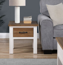 Baumhaus Splash Of White - Lamp Table With Drawer - thumbnail 1