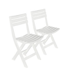 Urbn-Garden Urbngarden 79Cm Height 2 Pcs Collapsible Outdoor Folding White Garden Chairs Camping Patio Lounge - thumbnail 2