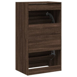 Walplus Shoe Cabinet With 2 Flip-Drawers Brown Oak 60X42X108 Cm - thumbnail 8