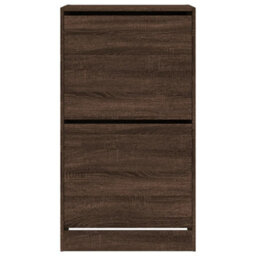 Walplus Shoe Cabinet With 2 Flip-Drawers Brown Oak 60X42X108 Cm - thumbnail 6