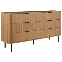 Beliani Retro 6 Drawer Chest Bradley Brown