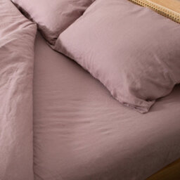 Native Natural Blush Pink Single 100% Linen Fitted Sheet (90X190Cm)