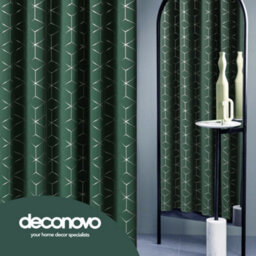 Deconovo Blackout Curtains, Eyelet Curtains, Foil Printed Diamond Thermal Insulated Curtains, W52 X L84 Inch, Dark Forest, 1 Pair - thumbnail 4