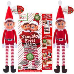 Elves Behavin Badly Christmas Naughty Elf Elfie And Elvie Red 30Cm 2 Pack