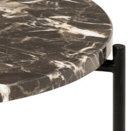 Furniture To Go Avila Side Table With Brown Marble Top 42X45Cm - thumbnail 9