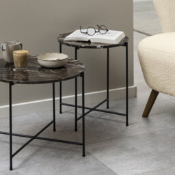 Furniture To Go Avila Side Table With Brown Marble Top 42X45Cm - thumbnail 6