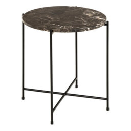 Furniture To Go Avila Side Table With Brown Marble Top 42X45Cm - thumbnail 2