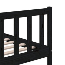 Berkfield Bed Frame Black Solid Wood 200X200 Cm - thumbnail 8