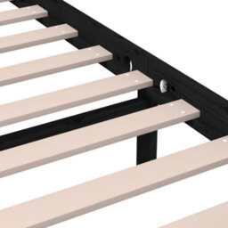 Berkfield Bed Frame Black Solid Wood 200X200 Cm - thumbnail 7