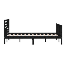 Berkfield Bed Frame Black Solid Wood 200X200 Cm - thumbnail 6