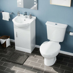 Nes Home Dyon 450mm Cloakroom Basin Sink Vanity Cabinet Unit With Wc Toilet Set - thumbnail 2