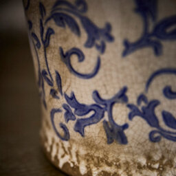 Dibor Vintage Luxury Solene Blue Large Botanical Flower Urn Vase H37 X Dia19Cm - thumbnail 4