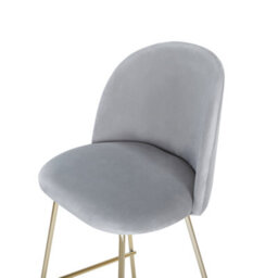 Beliani Glam Design Velvet Counter Height Bar Chair Grey With Gold Frame - thumbnail 6