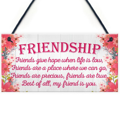 Red Ocean My Friend Is You Friendship Best Friends Love Gift Hanging Plaque Home Present Sign - image 1