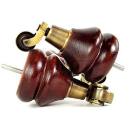 L&F 4 Mahogany Furniture Legs Wood Replacement Feet With Antique Brass Castors 140mm High Chair Sofa M8 - thumbnail 6