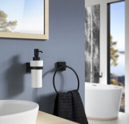 Smedbo Porcelain 200Ml Soap Dispenser With Square Wall Mount Holder - thumbnail 2
