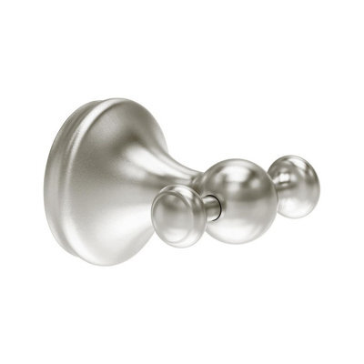 Plum&clay Ashford Nickel Traditional Bathroom Wall Mounted Double Bathroom Robe Towel Hook - image 1
