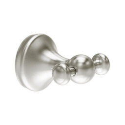 Plum&clay Ashford Nickel Traditional Bathroom Wall Mounted Double Bathroom Robe Towel Hook - thumbnail 1