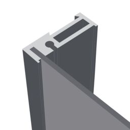 Spacepro Minimalist Mirror Shaker Non-Mirrored Matt Grey 2 Door Sliding Wardrobe Door Kit (H)2220mm (W)1200mm - thumbnail 2