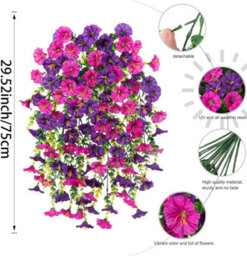 2 Pack Artificial Hanging Flowers, Artificial Flowers For Hanging Vines, Outdoor Artificial Trailing Plant - thumbnail 3