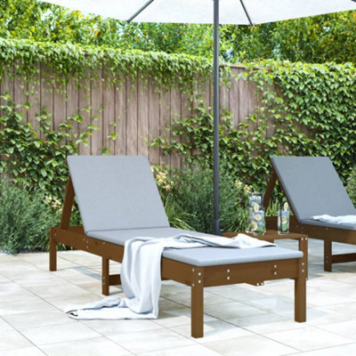 Walplus Sun Lounger Honey Brown 199.5X60X74 Cm Solid Wood Pine - image 1