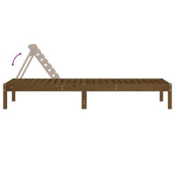 Walplus Sun Lounger Honey Brown 199.5X60X74 Cm Solid Wood Pine - thumbnail 6