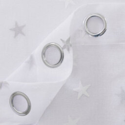 Deconovo Linen Look Embroidered Voile Curtains Star Pattern Sheer Curtains For Children 55 X 54 Inch Grey Two Panels - thumbnail 3